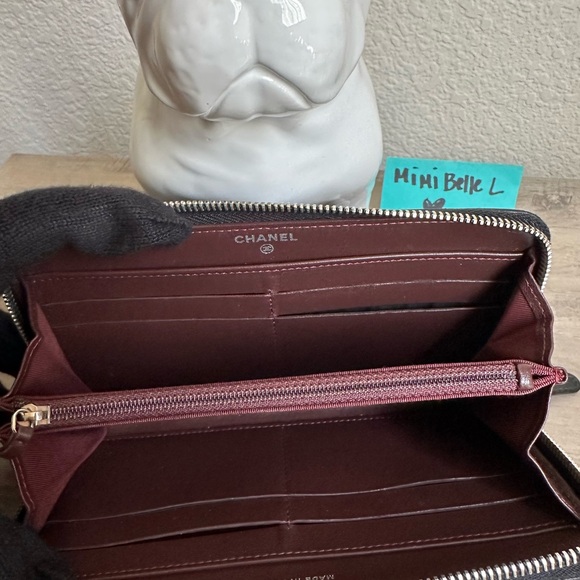 CHANEL ZIP AROUND WALLET LAMBSKIN W/ Silver HW - Picture 9 of 12